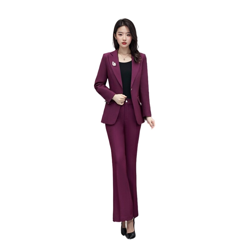 春季套装2025年新款女装时尚气质洋气职业装春秋装西装裤子两件套,女装套装/套裙,韩然一族