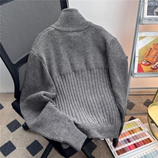 拉链半高领毛衣男秋冬季加厚纯色针织衫男线衣服宽松花线5933P60，男装针织衫/毛衣，星座410-2