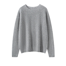 超软糯~秋冬新款圆领山羊绒衫女宽松慵懒套头毛衣无缝针织打底衫，女装针织衫/毛衣，暖绒情旗舰店