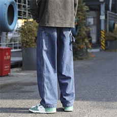 秋季日系宽松直筒牛仔裤男潮牌宽松休闲长裤N0921-P40，男装牛仔裤，星座308B-1