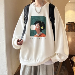 早秋~2024秋冬新款男士圆领卫衣百搭印花长袖T恤HWY72P28图片