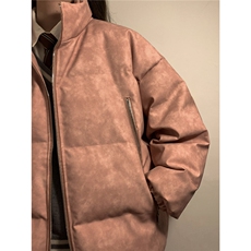 中性PU皮复古做旧双侧金属拉链夹克式加棉棉衣男MY77092P130控198，男装夹克，星座227-7