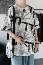 夏季男士短袖T恤学生满印宽松TC309-P27，男装T恤，星座717