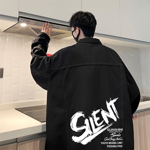 牛仔夹克男大码牛仔外套男茄克 NJ77343-P60加绒款-P75图片