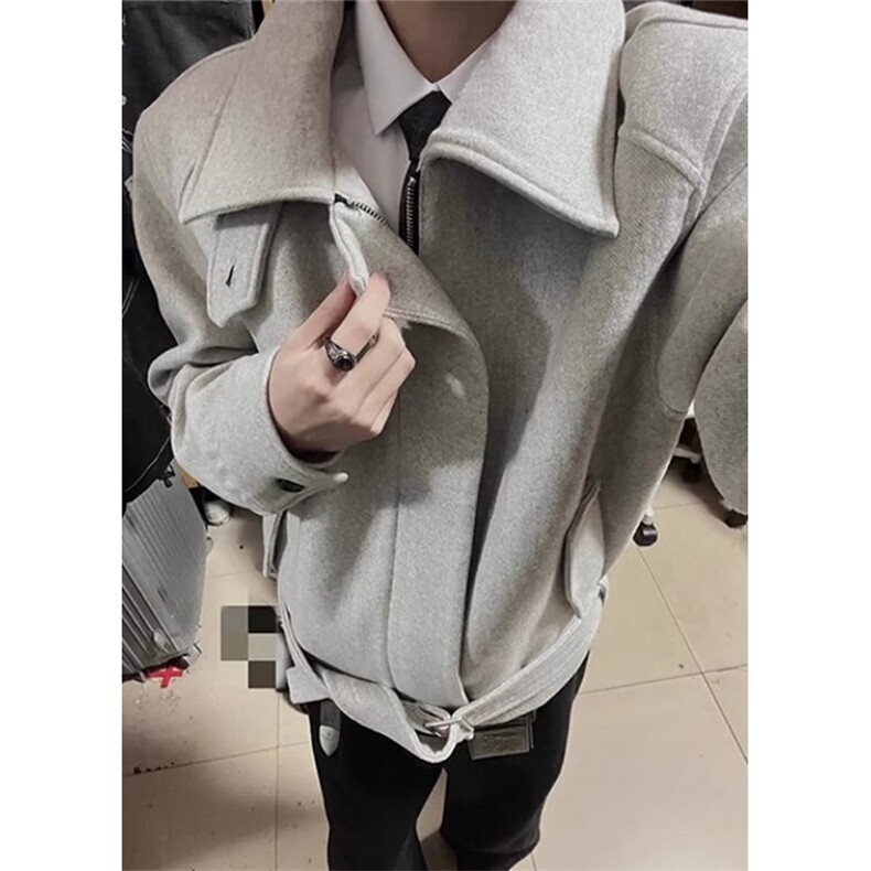 外套男款秋冬季加厚美式复古保暖毛呢夹克高级感短款大衣J8235,男装夹克,星座1116A（原606A-3）
