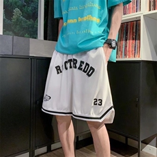 夏季宽松阔腿中裤美式运动五分裤潮牌嘻哈篮球短裤K3364-P23，男装休闲裤，星座512-2