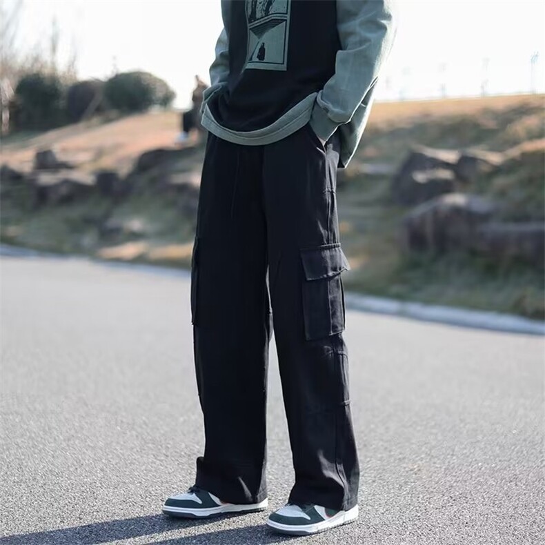 男春季新款港风休闲裤休闲裤潮牌ins美式阔腿长裤子A807P40,男装休闲裤,星座1116-2