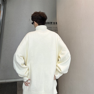 秋冬新款毛衣美式休闲慵懒风高领针织衫男MY05711-P48图片