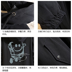 JK41245-P85纯棉连帽夹克男士大码工装夹克男海绵宝宝砖墙，男装夹克，电商A040A