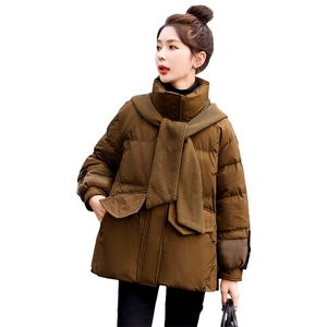 2023新款百搭针织披肩时尚羽绒服90绒帽子可拆卸图片