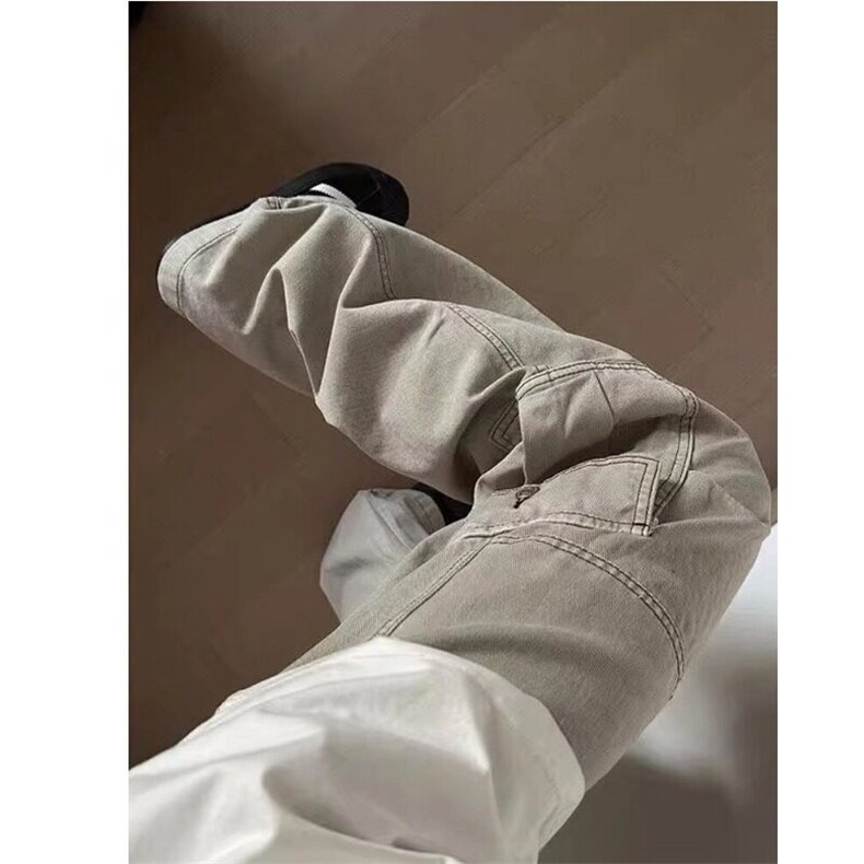 【有货】DK84-P65原版质量美式复古多口袋工装裤男女宽松阔腿长裤,男装牛仔裤,星座603-2