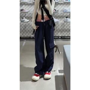 2025秋季新款美式潮流拼接腰头宽松工装裤B315-K24355-特p40-控78图片