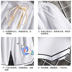 LQ64262-P19篮球夜跑运动短裤男大码宽松冰丝五分裤大裤衩网格，男装休闲裤，电商A040A