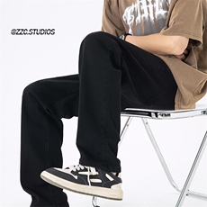 美式高街弹力修身直筒牛仔裤货号D325KN65P55，男装牛仔裤，电商D325