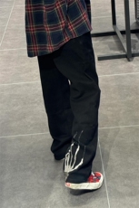 设计感骷髅手抓刺绣牛仔裤美式高街直筒裤子NZ838特P38，男装牛仔裤，星座908-1