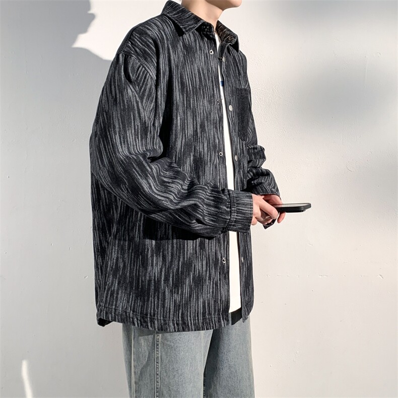 美式扎染夹克男春季工装外套男休闲宽松牛仔衬衫A406C6029P68,男装衬衫,星座309（原A406）