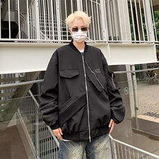 美式复古棒球服外套春秋2024新款潮牌运动W7008-P60，女装职业装，星座1109-3