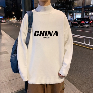 M18001-P45 加绒款-P65半高领毛衣男士大码针织衫男毛线衣男图片