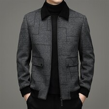秋冬季2021中年男士毛呢大衣羊毛呢子短款休闲夹克男ZG2809-P270,男装夹克,电商B212（原钱塘6029）