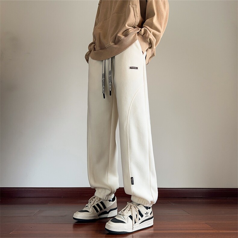 2024冬季新款内景大码北极绒束脚卫裤M-5XHK24863-P55,男装休闲裤,电商A022