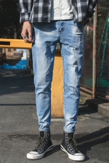 K6388-P502019夏季风潮流牛仔裤休闲破洞九分裤，男装牛仔裤，星座103A