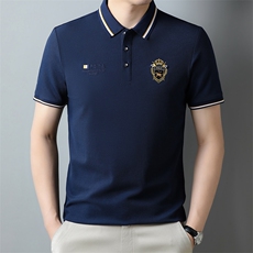 男薄款POLO衫中年男士休闲刺绣夏季新款翻领短袖T恤JD2135-P48，男装Polo衫，星座1105-3