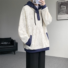WY10158-特P55控98新款连帽撞色解构拼接大码男宽松情侣卫衣，男装卫衣，电商A059