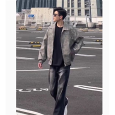 网图有货短款皮衣翻领机车夹克外套男J506-P65，男装夹克，星座1505