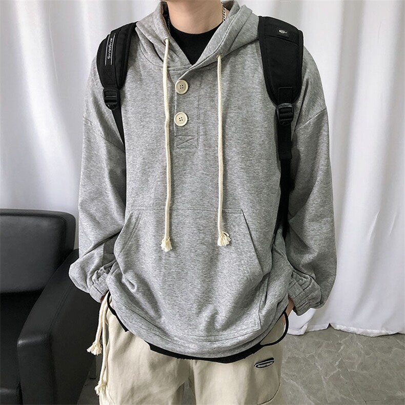 现货高品质棉卫衣外套男套头宽松休闲个性连帽上衣 W666 P60图片