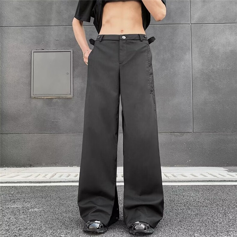 夏季潮牌阔腿休闲裤男日系宽松垂感微喇拖地裤1001-1-XK08-P45,男装休闲裤,星座1001-1