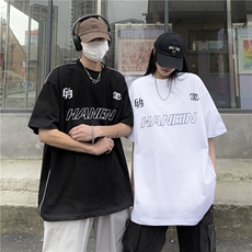 情侣装夏装新款高街潮牌印花短袖T恤情侣宽松半袖潮D251P38男类，男装T恤，电商A335-1（原A458）