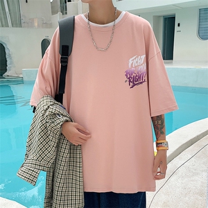 夏款大码纯宽松短袖T恤2023个性印花男女同款 1166-P38 控价58图片
