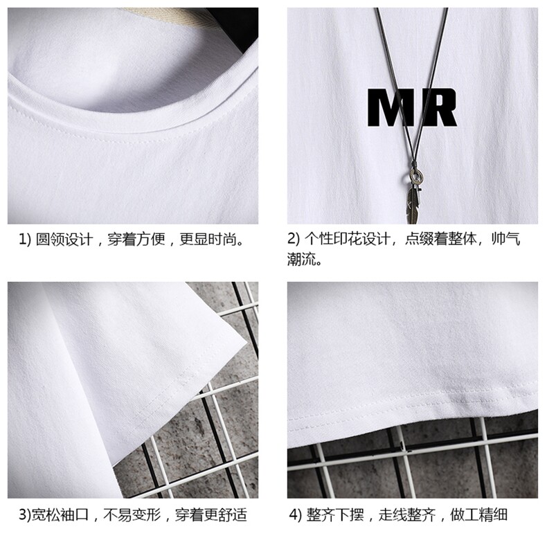 TD56253-P35短袖t恤套装男短裤两件套男装搭配一套帅气网格,男装T恤,电商A040A
