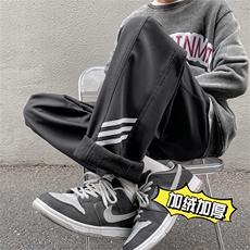 美式vibe加绒高街裤子男休闲裤韩版ins宽松直筒冲锋裤K5264-P38，男装休闲裤，星座512-2
