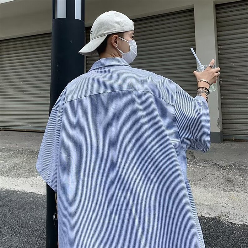 夏季新款衬衫潮流慵懒男方领衬衫TC11P28,男装衬衫,星座1116-2