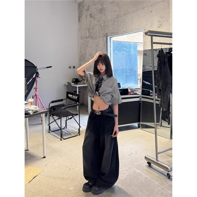 557-P49阔腿裤女秋冬新款高腰慵懒休闲显瘦窄版长裤,男装休闲裤,电商B323A