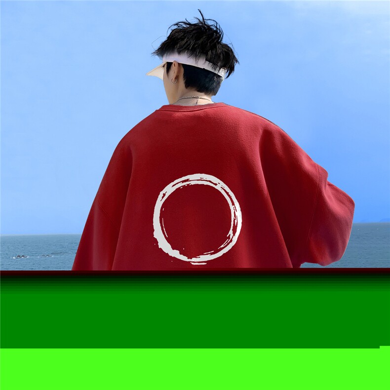 ！直播品质重磅宽松大码港风时差印花圆领卫衣WY17-特p28,男装卫衣,星座508（原C305）