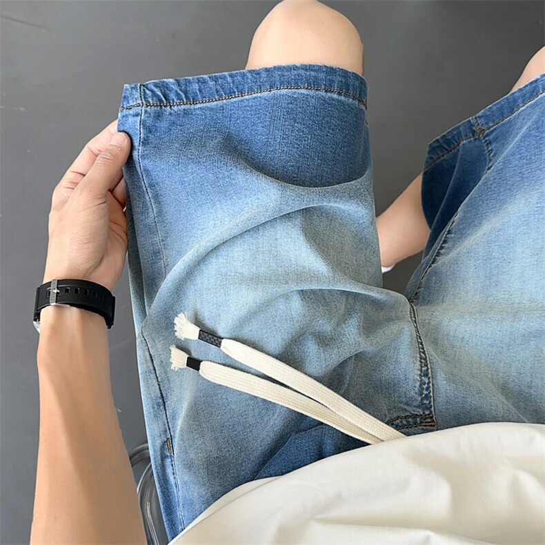 夏季薄牛仔短裤宽松直筒百搭DK523P45图片