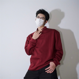 亲肤设计高街痞帅潮男打底衫长袖 垫肩小众机车卫衣T恤P50图片