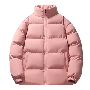 时尚棉服男女款冬季纯色百搭情侣保暖棉衣加厚款立领面包服图片