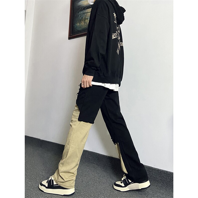 B221美式ins高街暗黑小众情侣个性破洞牛仔裤LK23046-P70控98,男装牛仔裤,电商B221