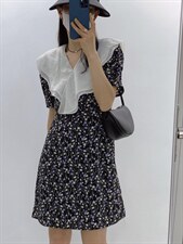 欧货同款拼接连衣裙，女装连衣裙，玩美