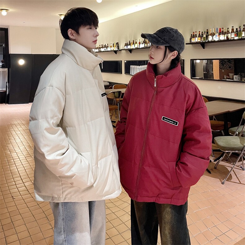 PU皮羽绒服冬季新款宽松港风白鸭绒情侣外套YR918-P150(控价198元，男装羽绒服，星座214-3