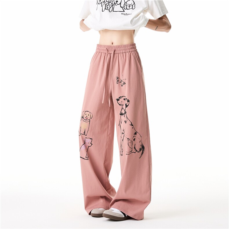 抖音品质夏季新款可爱小狗印花宽松休闲裤B315-K25528-特p30控58,男装休闲裤,电商B315