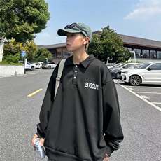 2023港风文艺连帽刺绣卫衣男春秋宽松潮流长袖打底衫，男装卫衣，星座716-2