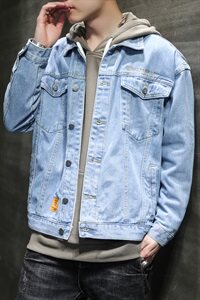 工装牛仔上衣外套男士夹克韩版潮流2021新款DS490T图片