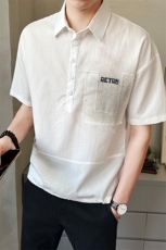 夏季新款男士做旧中袖衬衫时尚百搭休闲衬衣薄款上衣C5270-P58，男装衬衫，电商A237