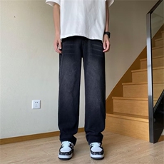 高街美式vibe拉链牛仔裤男款宽松休闲复古痞帅直筒裤子YN1033-P43，男装牛仔裤，星座1008-2