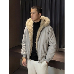 现货高品质美式高街冬季重磅硬挺短款座山雕毛领棉衣男女加厚外套图片