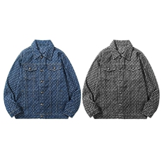1506/Q11030/P75潮牌帅气欧货刺绣提花翻领百搭休闲夹克牛仔服，男装夹克，星座1506